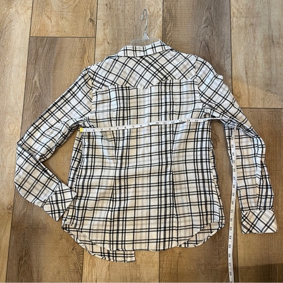 Levis Womens Black and White Tailored Fit Plaid Shirt Button Up Plaid small - Picture 3 of 5
